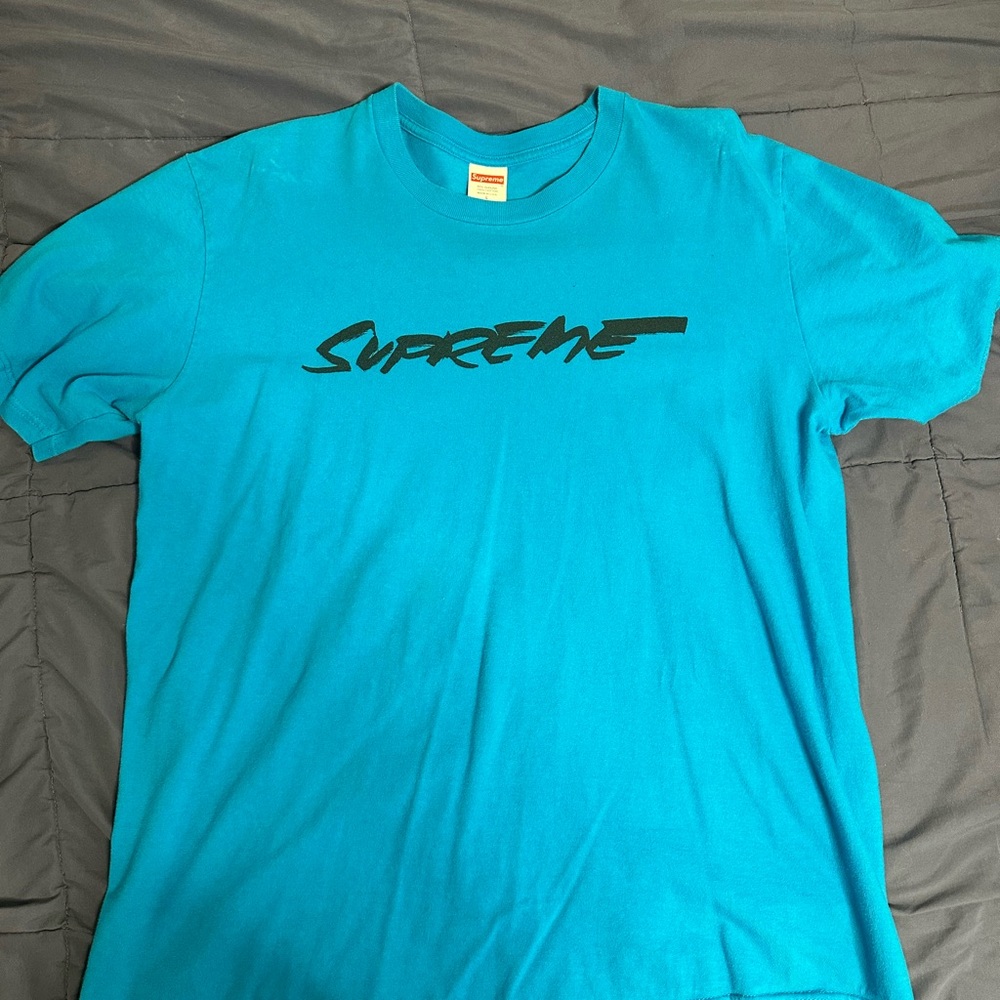 Supreme Blue Short Sleeve Tee Vibrant Cotton Crew Neck